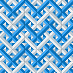 Blue an gray interlocking diagonal seamless  pattern, vector illustration