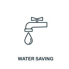 Water Saving icon from clean energy collection. Simple line element water saving symbol for templates, web design and infographics