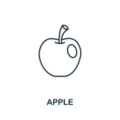 Apple icon from fruits collection. Simple line element Apple symbol for templates, web design and infographics