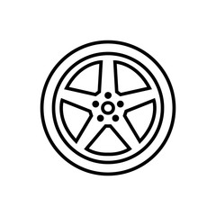 Car wheel icon, , logo isolated on white background