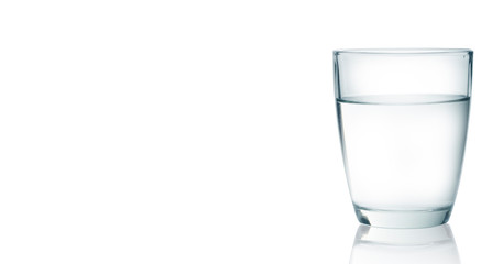 Water glass isolated on with background