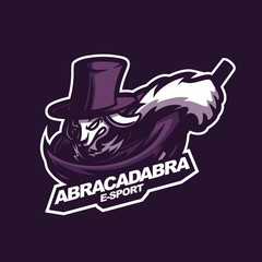 magician rabbit e-sport gaming mascot logo template