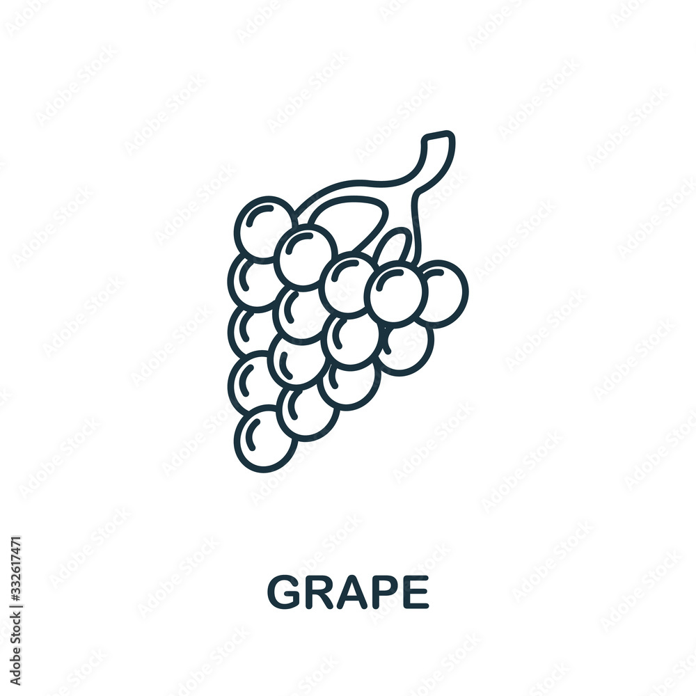 Aufkleber grape icon from fruits collection. simple line element grape symbol for templates, web design and in
