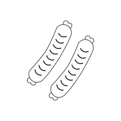 food sausages on white background