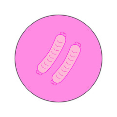 food sausages on white background