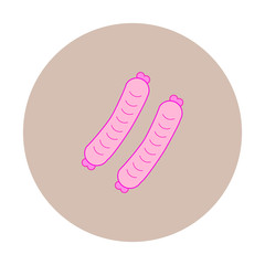 food sausages on white background