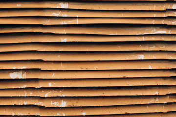 photo of yellow old striped metal texture