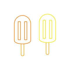 lemon and orange ice cream on white background