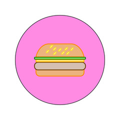 cheese burger on white background