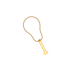 chicken drumstick on white background