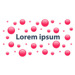 Red bubbles cloud, weightless close up balls floating, colorful sparkles