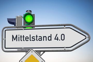 Wegweiser, Mittelstand 4.0, Signal auf Grün