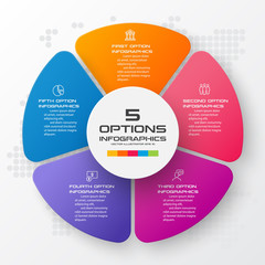 Business infographic template with 5 options,Vector illustration.