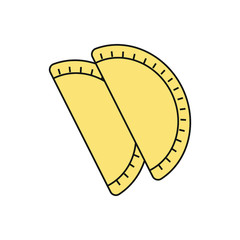 Argentine beef patty on white background