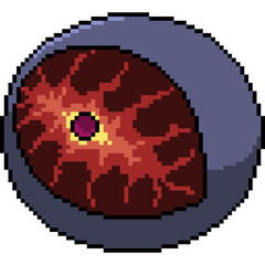 vector pixel art isolated devil eye