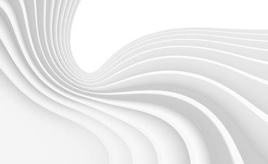 White Architecture Circular Background. Modern Building Design