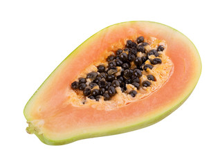 Papaya fruit isolated on white background