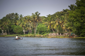 Fototapeta na wymiar backwater in india