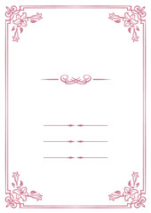 花を使ったレトロなノート風フレーム