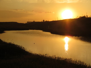 Sunset over the river.