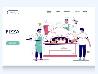 Pizza vector website landing page design template