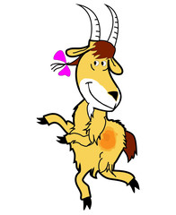 Dancing goat in cartoon style