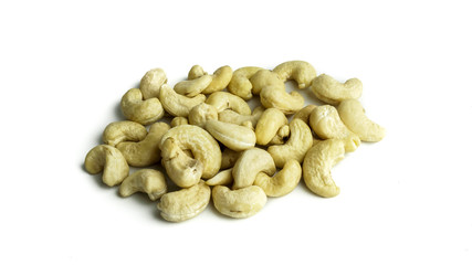Fototapeta na wymiar Pile of cashew nut isolated on white