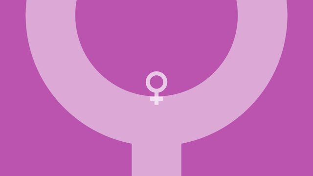 Sex gender female sign on a pink background animation vector