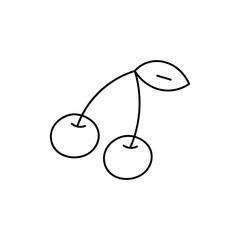 Vector monochrome illustration of cherry logo. Many similarities to the author's profile