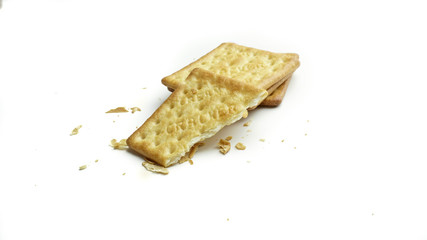 Cream Crackers biscuit isolated on white background