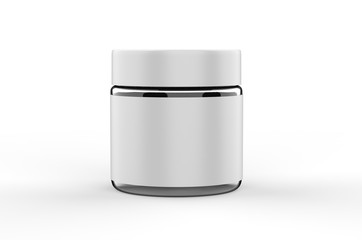 Blank plastic cosmetic jar realistic packaging mock up template, 3d rendering illustration.