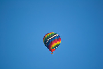 Hot air balloon flight in the sky