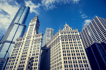 Fototapeta na wymiar View of Chicago buildings