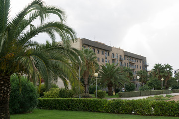 Fototapeta na wymiar views of a residential estate with garden