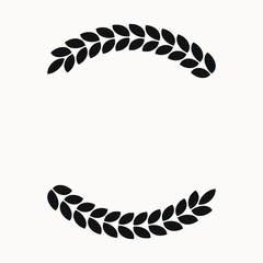 laurel leaf border for graphic design. logo frame isolated element for your creative projects. use for logo design, coat of arms, certified stamps , invitations, posters.