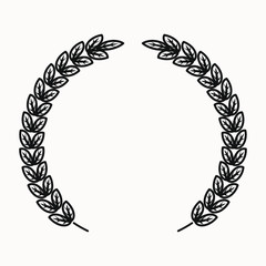 laurel leaf border for graphic design. logo frame isolated element for your creative projects. use for logo design, coat of arms, certified stamps , invitations, posters.
