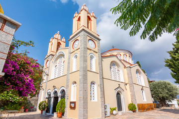 Fototapeta na wymiar Church of St. Panteleimon in Siana, Rhodes island, Greece