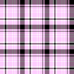Seamless pattern in exquisite light lilac, white and black colors for plaid, fabric, textile, clothes, tablecloth and other things. Vector image.