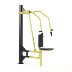 Fototapeta premium Street exercise equipment for gaining muscle mass and recovering from injuries on a white background. Clipping path included. 3D rendering.