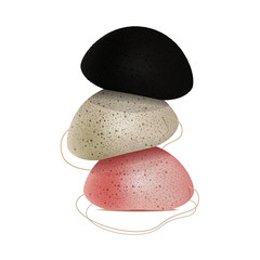 Set of Face Cleansing Sponge. Vector illustration