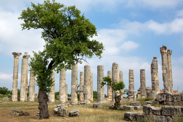 Uzuncaburc ancient city is in Silifke Town of Mersin, Turkey