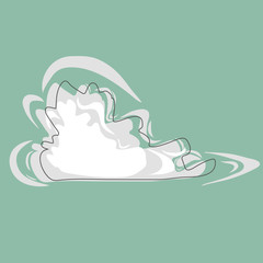 Isolated doodle cloud on light green background vector illustration hand draw design
