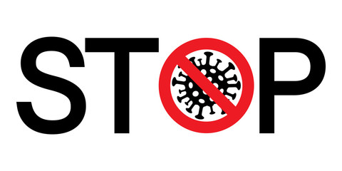 Sign caution coronavirus. Stop coronavirus. Coronavirus outbreak. Coronavirus danger and public health risk disease and flu outbreak. Pandemic medical concept with dangerous cells.Vector