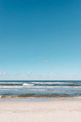 Fototapeta na wymiar Spring view of the beach on the Baltic Sea in Poland