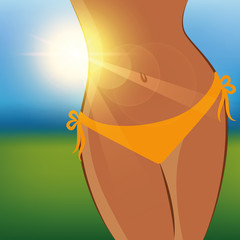 sexy girl on a sunny summer day vector illustration EPS10