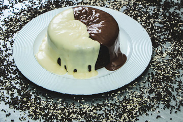 Delicious volcano-style chocolate cake.