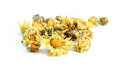 Dry Chrysanthemum on white background