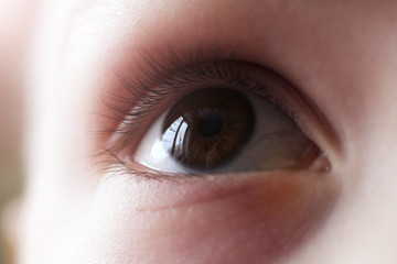 The child's eye is very close