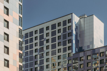 Modern colorful apartment block under the sunshine