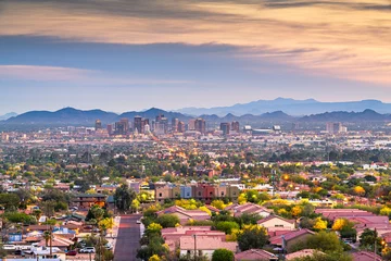 Deurstickers Phoenix, Arizona, Verenigde Staten Stadsgezicht © SeanPavonePhoto